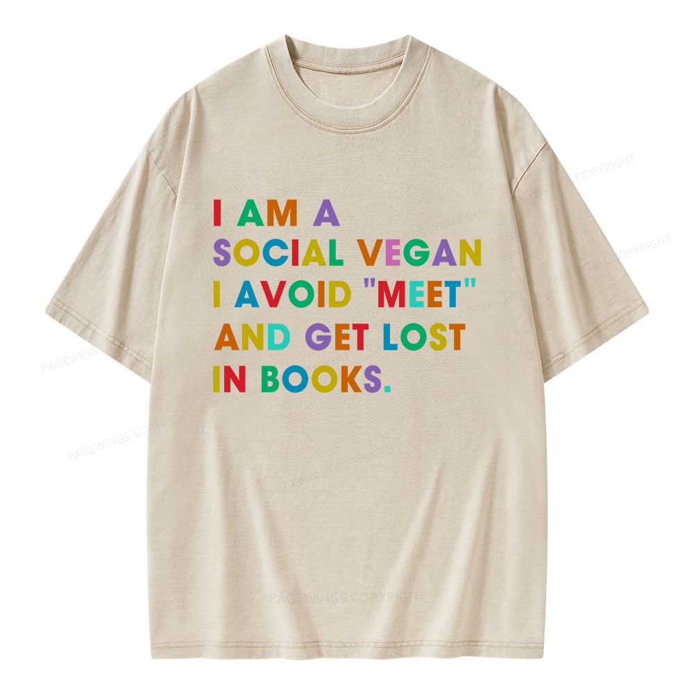 Pagewings I Avoid Meet And Get Lost In Books Unisex Washed T-shirt