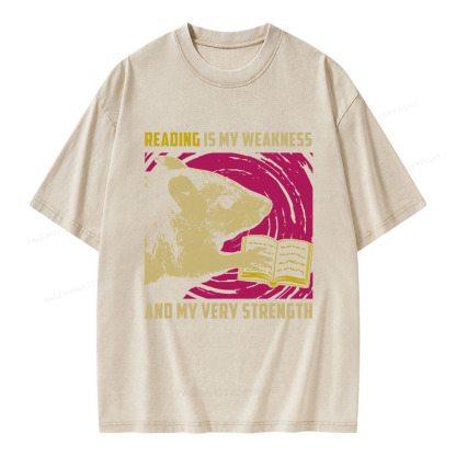 Pagewings Reading Is My Weakness And My Very Strength Unisex Washed T-shirt