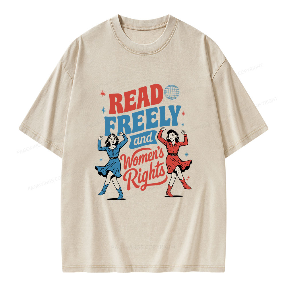Pagewings Read Freely And Women's Rights Unisex Washed T-shirt