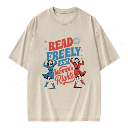 Pagewings Read Freely And Women's Rights Unisex Washed T-shirt