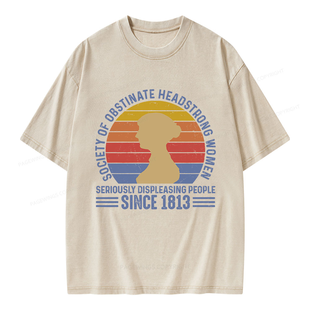 Pagewings Book Society of Obstinate Headstrong Women Unisex Washed T-shirt