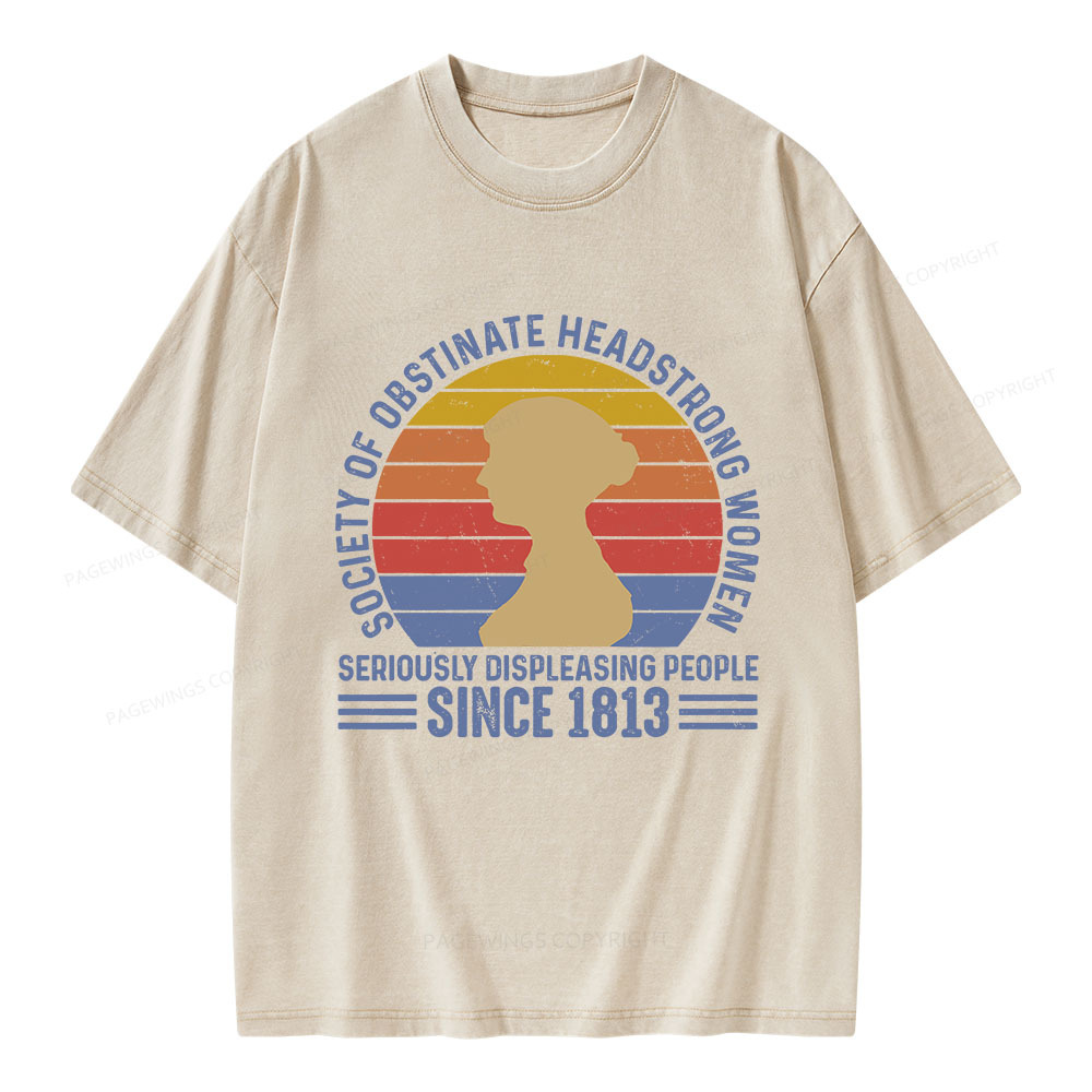 Pagewings Book Society of Obstinate Headstrong Women Unisex Washed T-shirt