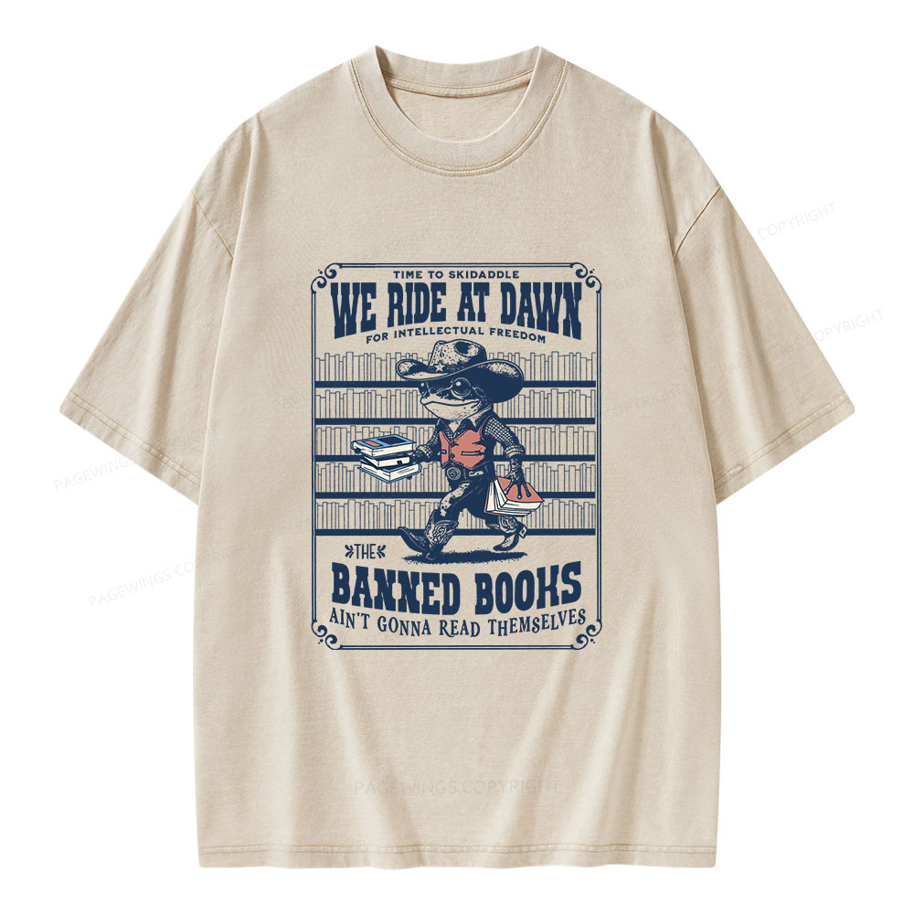 Pagewings The Banned Books Ain't Gonna Read Themselves Unisex Washed T-shirt