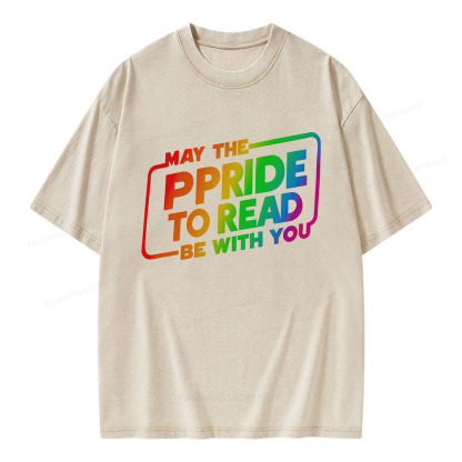 Pagewings May The Pride To Read Be With You Unisex Washed T-shirt