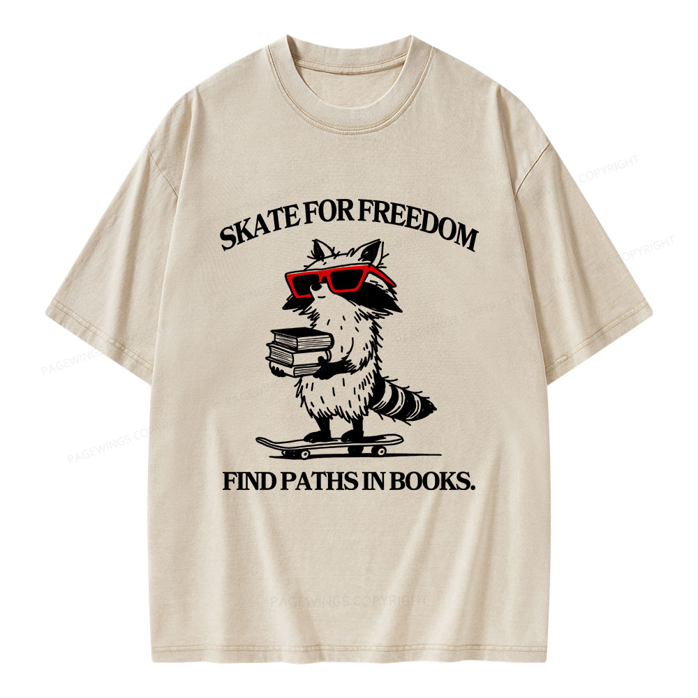 Pagewings There's No Such Thing As Too Many Book Retro Unisex Washed T-shirt