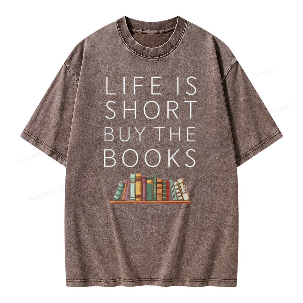 Pagewing Buy The Books Unisex Tee Unisex Washed T-shirt
