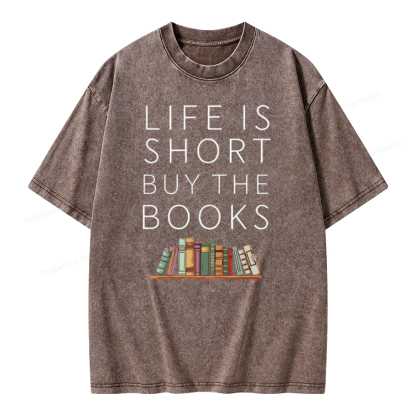 Pagewing Buy The Books Unisex Tee Unisex Washed T-shirt