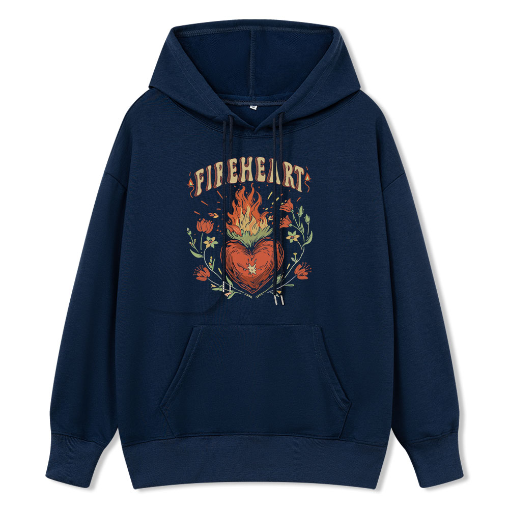 Pagewings Vintage Fire-heart Unisex Classic Hoodie
