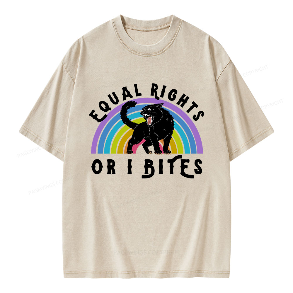 Pagewings Equal Rights or I Bites Unisex Washed T-shirt