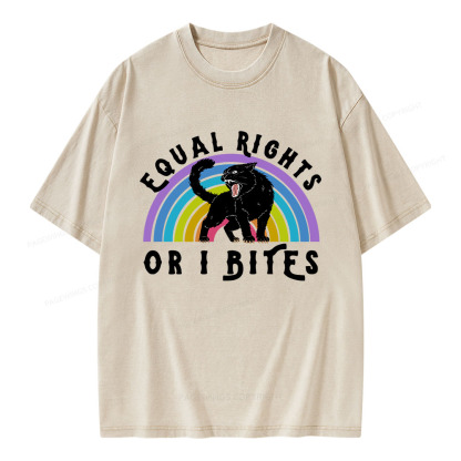 Pagewings Equal Rights or I Bites Unisex Washed T-shirt