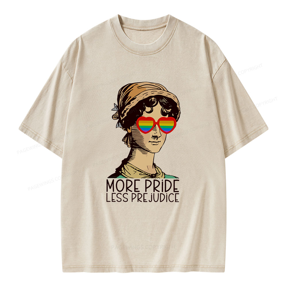 Pagewings More Pride Less Prejudice Book Unisex Washed T-shirt