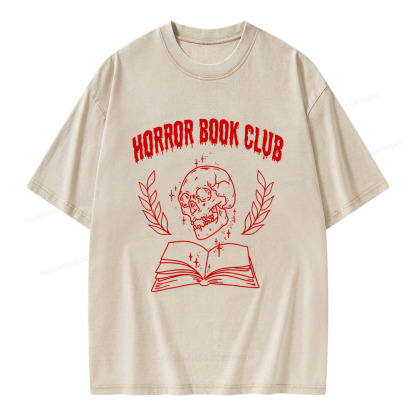 Pagewings Horror Book Club Unisex Washed T-shirt