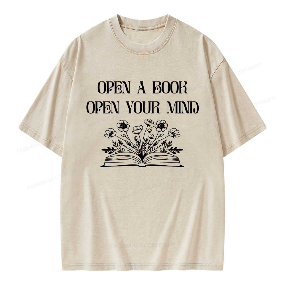 Pagewings Open A Book Open Your Mind Unisex Washed T-shirt