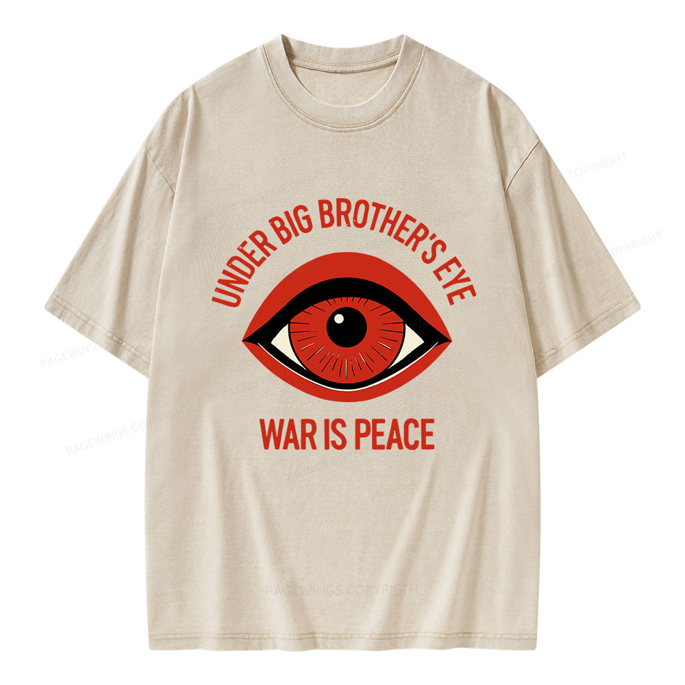 Pagewings Under Big Brother's Eye Unisex Washed T-shirt
