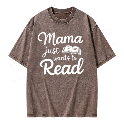 Pagewing Mama Wants Wo Read Unisex Tee Unisex Washed T-shirt