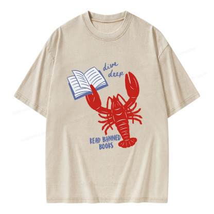 Pagewings Read Banned Books Unisex Washed T-shirt