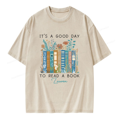 Pagewings It's A Good Day To Read A Book Unisex Washed T-shirt