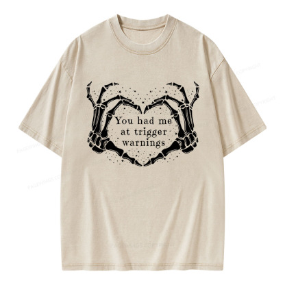 Pagewings You Had Me At Trigger Warnings Unisex Washed T-shirt
