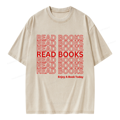 Pagewings Read Books Librarian Unisex Washed T-shirt