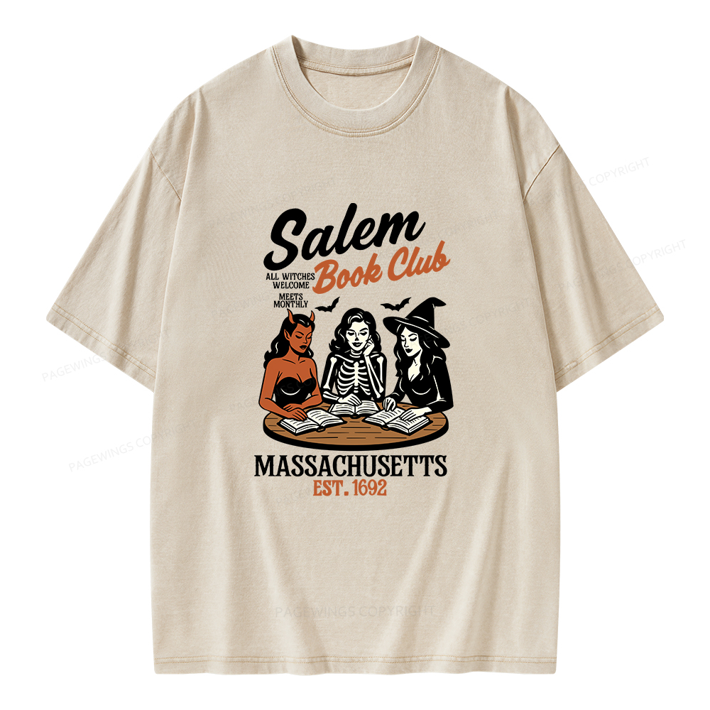 Pagewings Salem Book Club Unisex Washed T-shirt