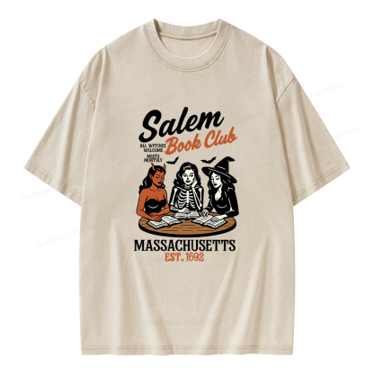 Pagewings Salem Book Club Unisex Washed T-shirt