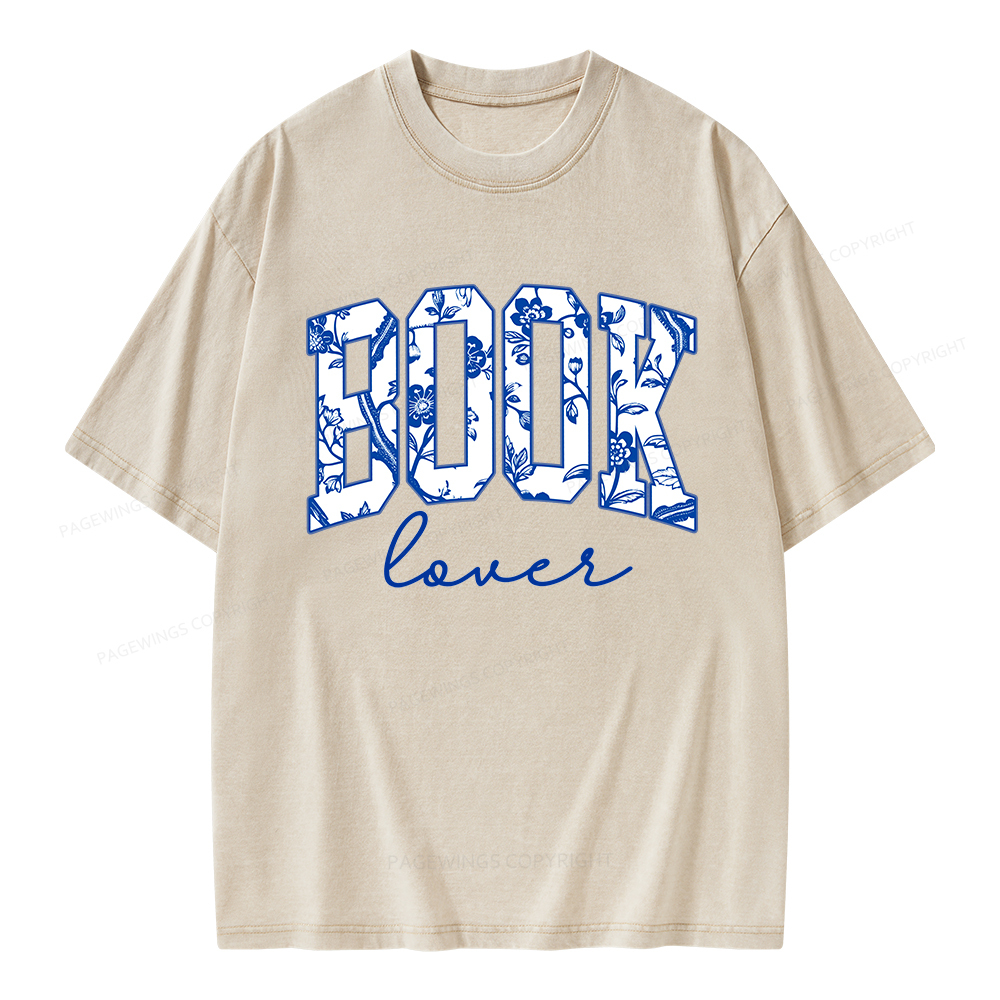 Pagewings Cute Book Lover Unisex Washed T-shirt