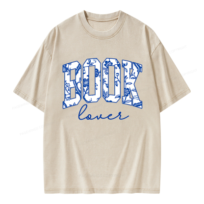 Pagewings Cute Book Lover Unisex Washed T-shirt
