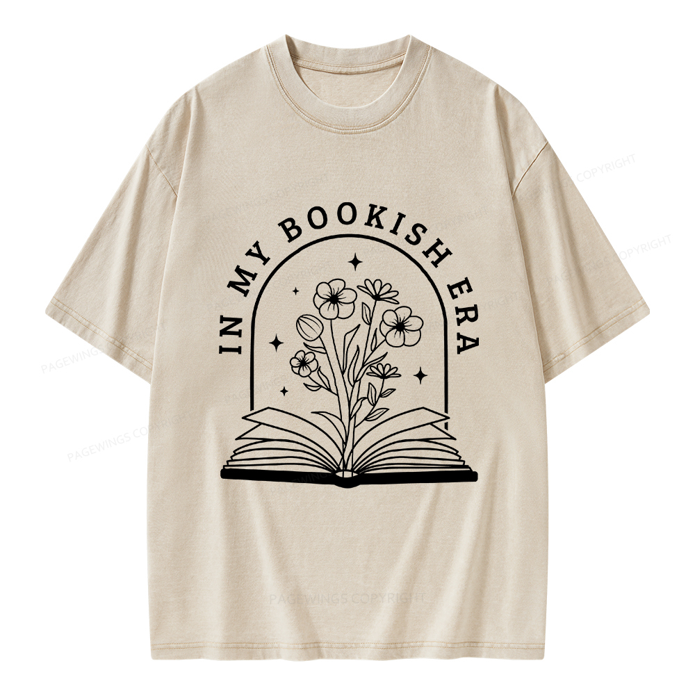 Pagewings In My Bookish Era Books Unisex Washed T-shirt