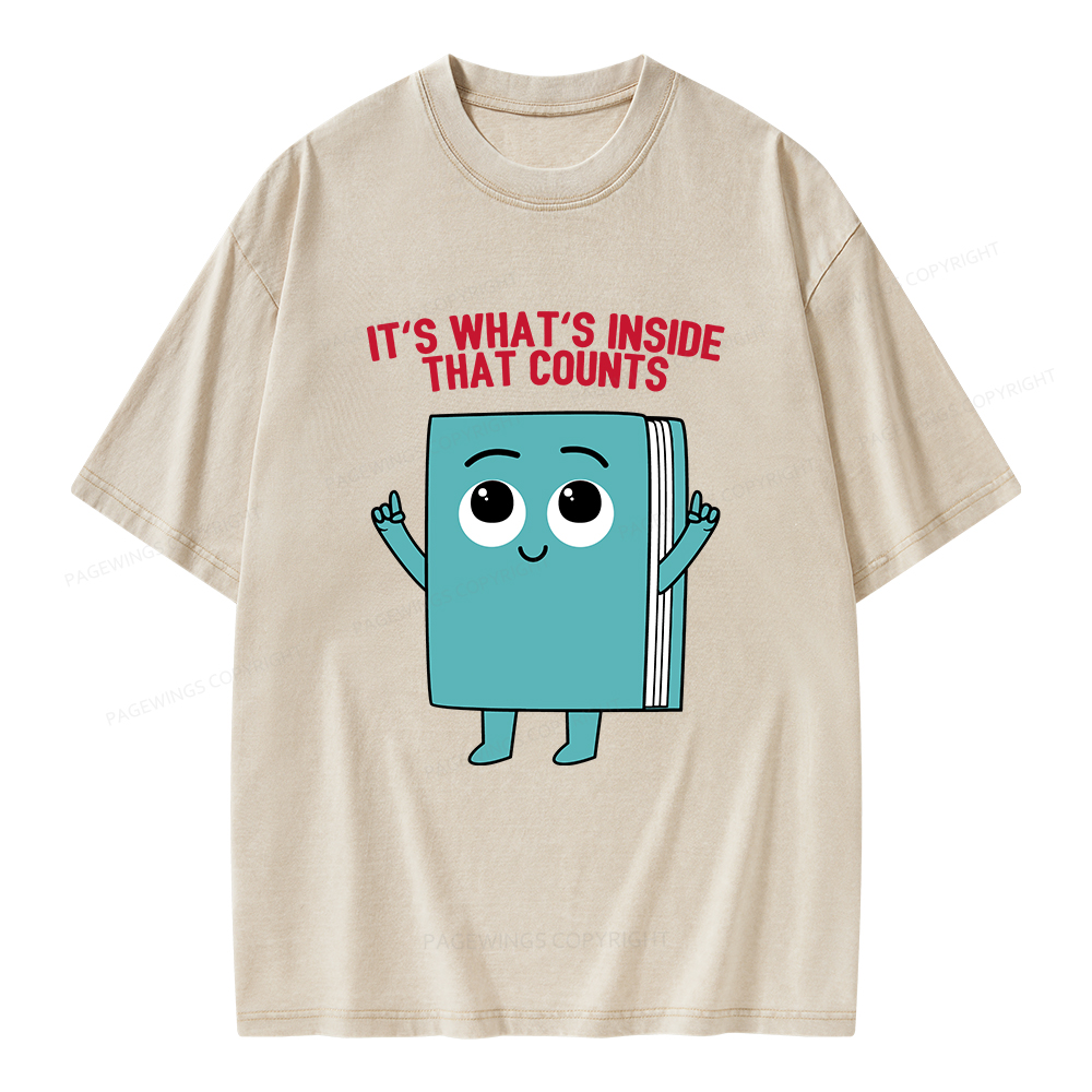 Pagewings It's What's Inside That Counts Unisex Washed T-shirt