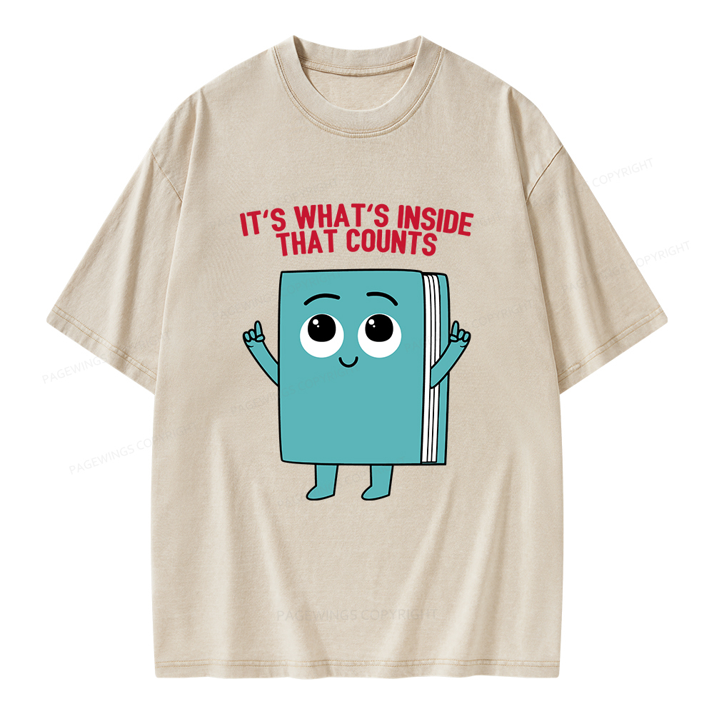 Pagewings It's What's Inside That Counts Unisex Washed T-shirt