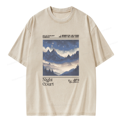 Pagewings Night Court Unisex Washed T-shirt