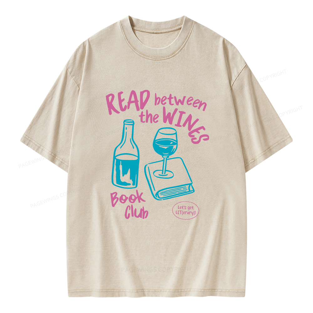 Pagewings Wine Lover Book Club Unisex Washed T-shirt