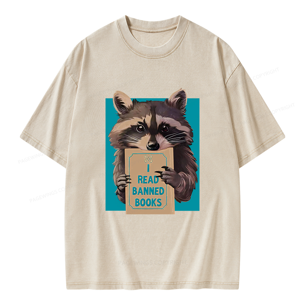 Pagewings I Read Banned Books Unisex Washed T-shirt