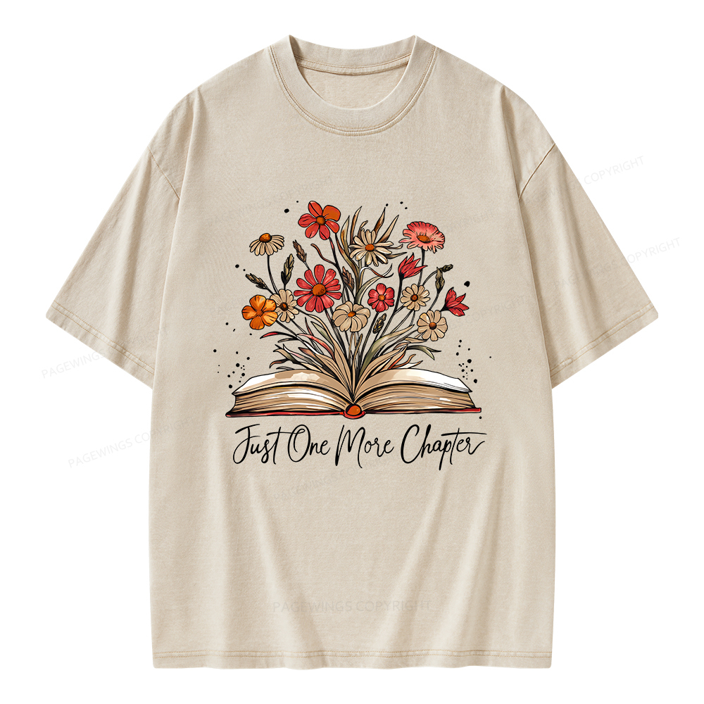 Pagewings Just One More Chapter Bookish Unisex Washed T-shirt