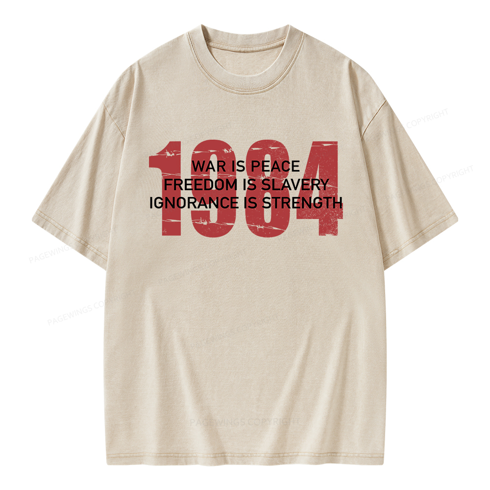 Pagewings War is Peace Freedom is Slavery Unisex Washed T-shirt