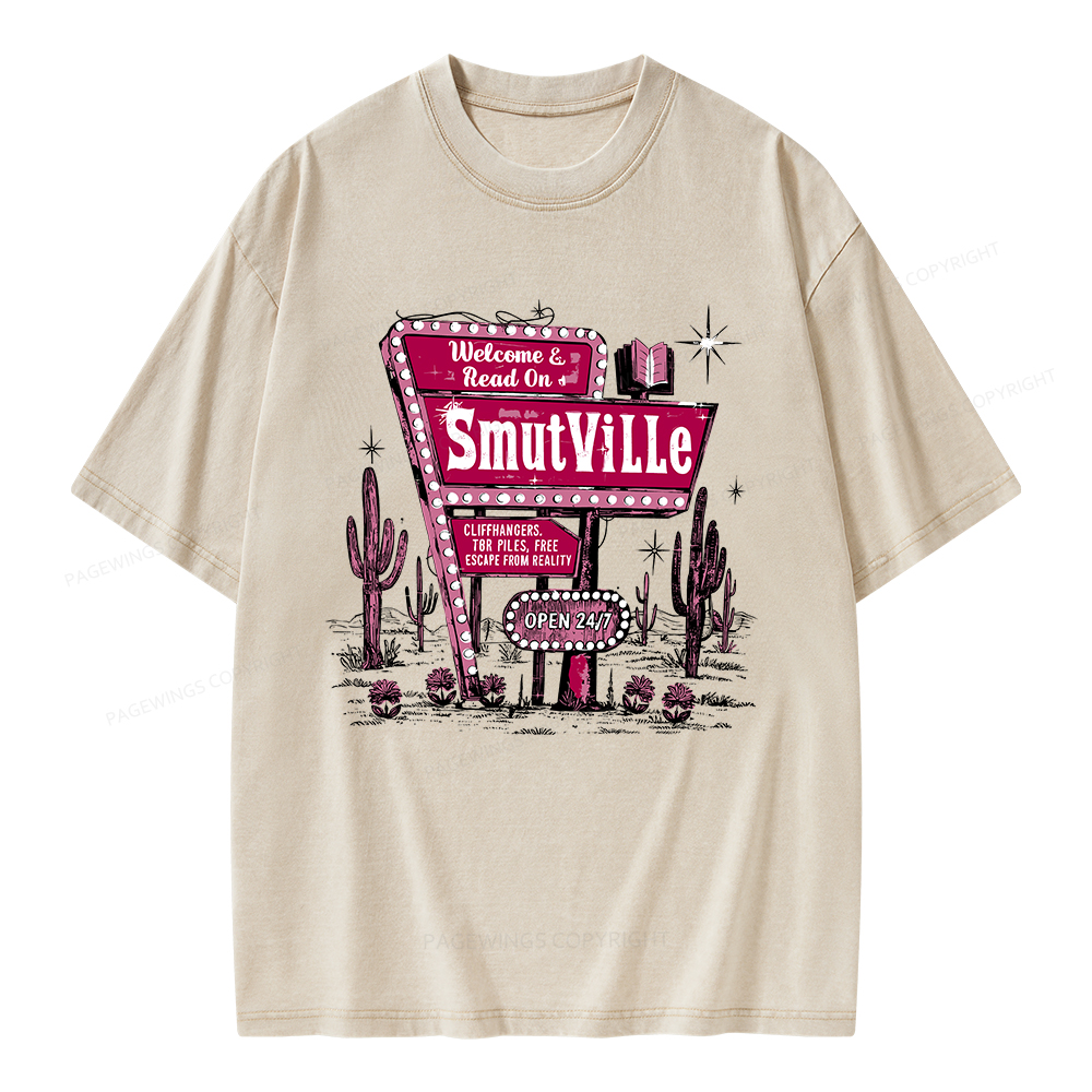 Pagewings Welcome To Smutville Unisex Washed T-shirt