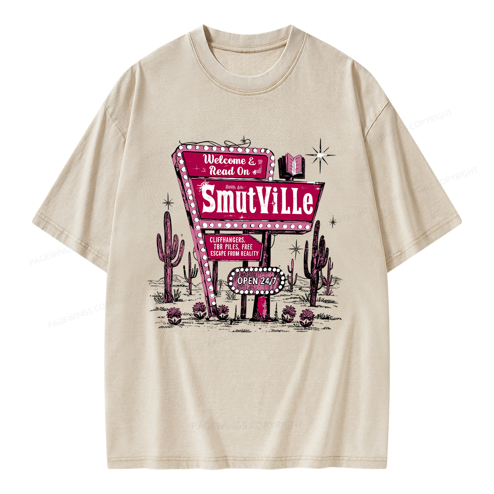 Pagewings Welcome To Smutville Unisex Washed T-shirt