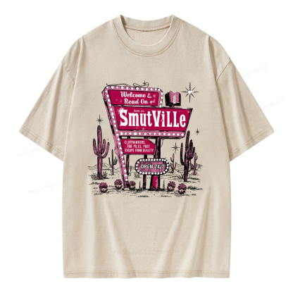 Pagewings Welcome To Smutville Unisex Washed T-shirt