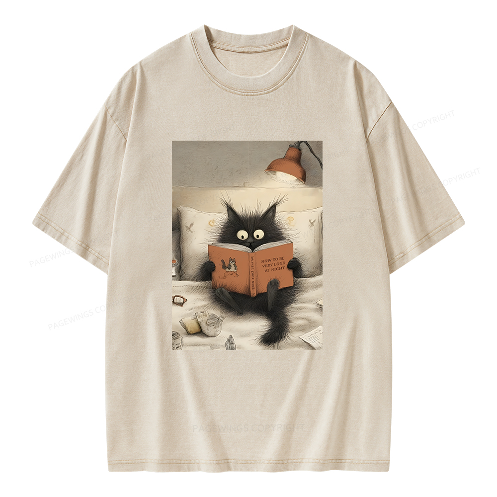 Pagewings Funny Bookish Unisex Washed T-shirt