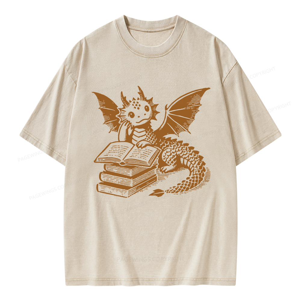 Pagewings I'm Not A Bookworm I'm A Book Dragon Unisex Washed T-shirt