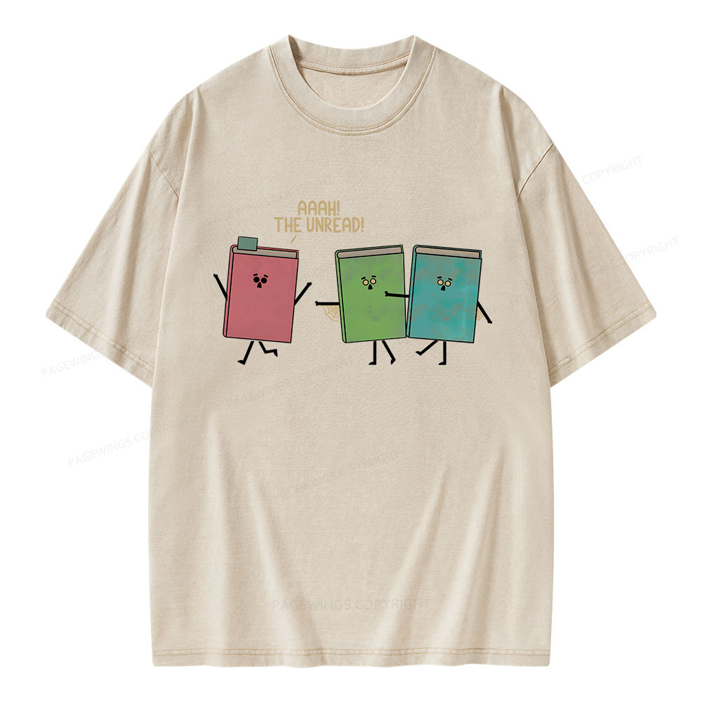 Pagewings Aaah The Unread Unisex Washed T-shirt