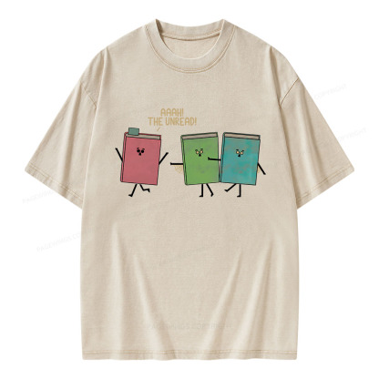 Pagewings Aaah The Unread Unisex Washed T-shirt