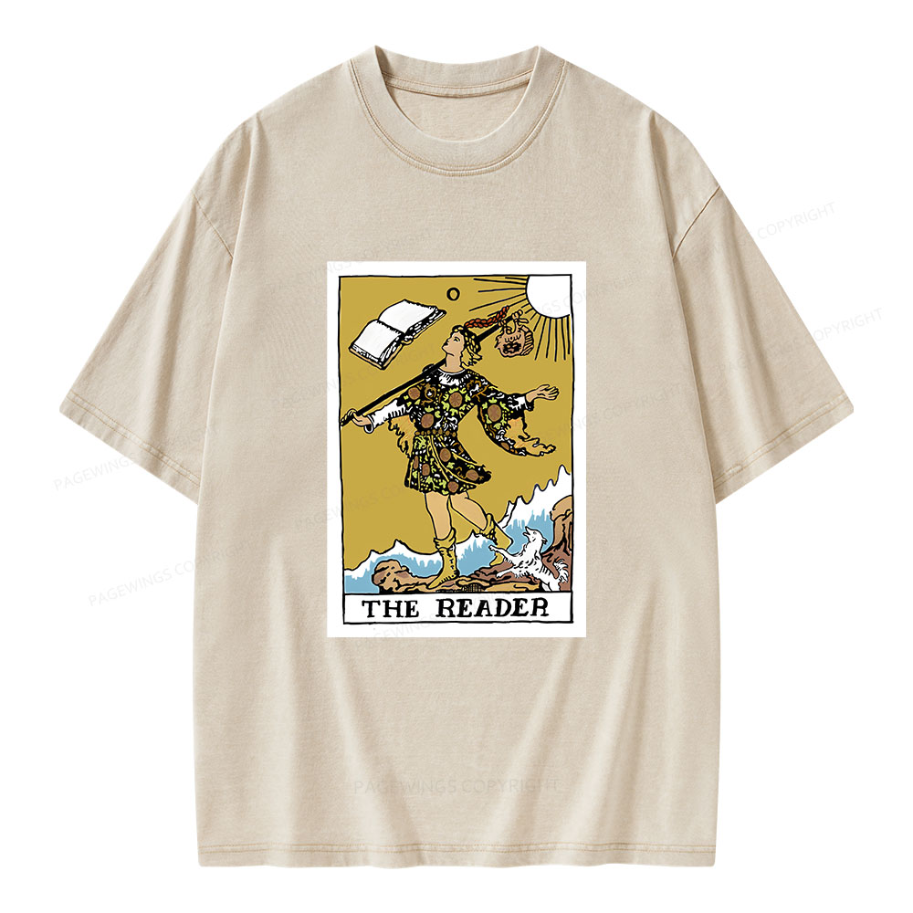 Pagewings Bookish Tarot--The Reader Unisex Washed T-shirt