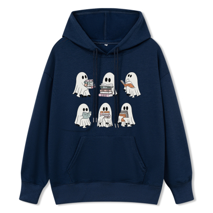 Pagewings Ghost Reading Halloween Unisex Classic Hoodie