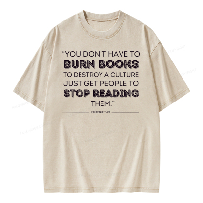 Pagewings Dystopian Book Shirt Classic Literature Gift Unisex Washed T-shirt