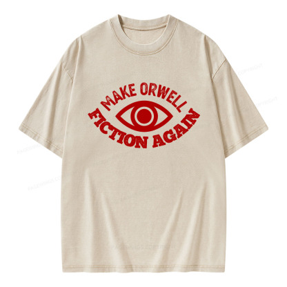 Pagewings Make Orwell Fiction Again Book Unisex Washed T-shirt