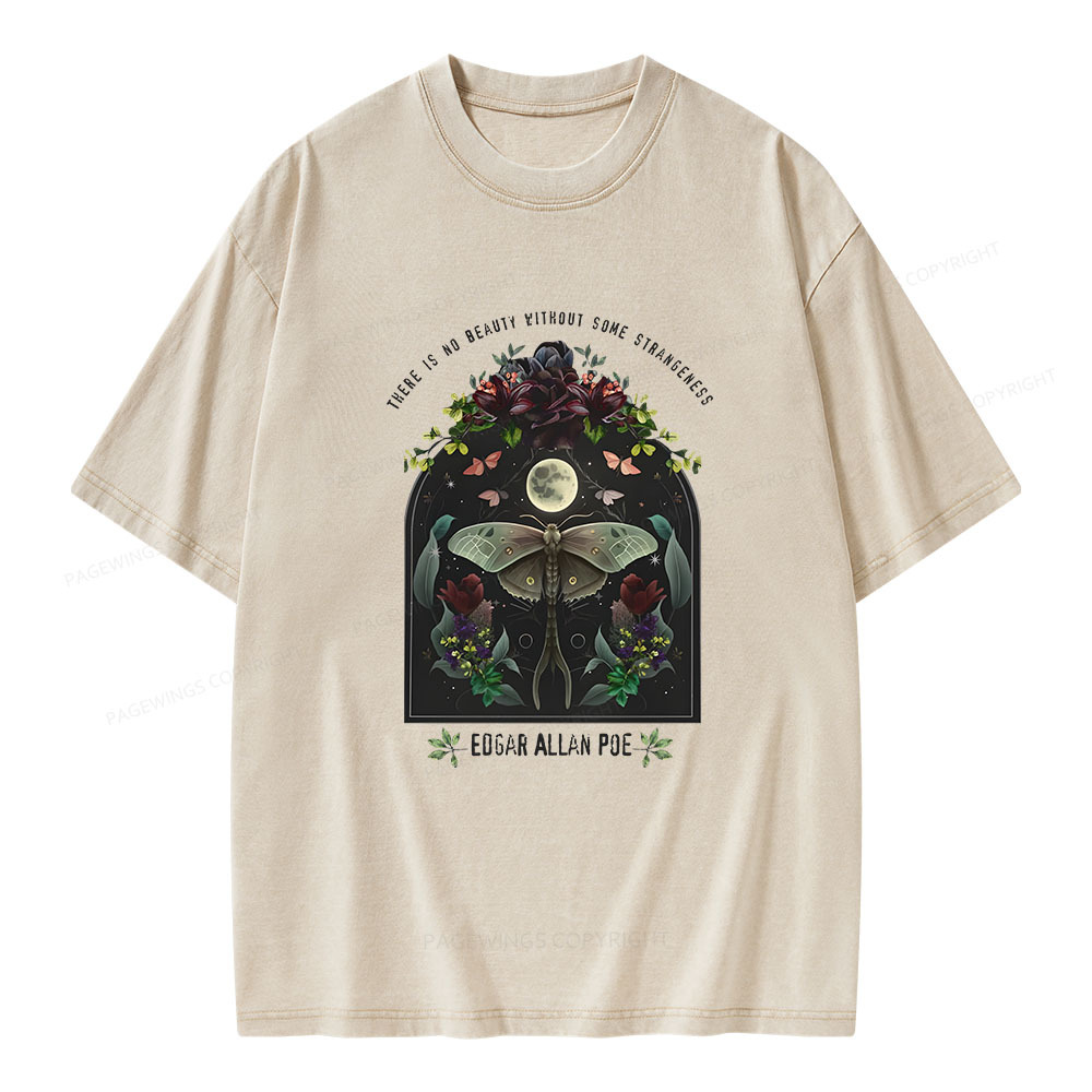 Pagewings Dark Academia Bookish Poe Unisex Washed T-shirt