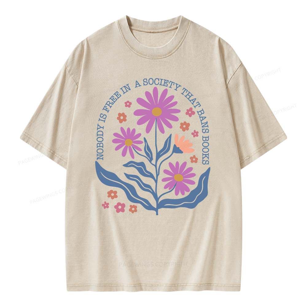 Pagewings Read Banned Books Shirt, Social Justice Gift Unisex Washed T-shirt