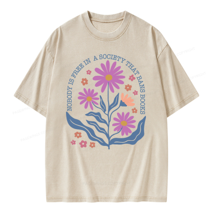 Pagewings Read Banned Books Shirt, Social Justice Gift Unisex Washed T-shirt