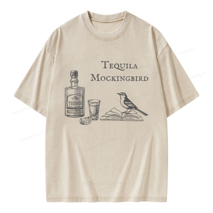 Pagewings Tequila Mockingbird Unisex Washed T-shirt